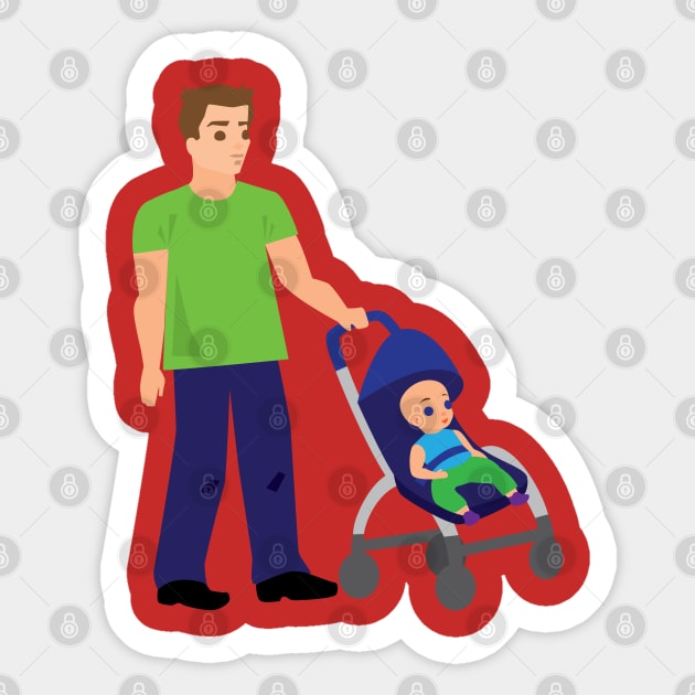 Dad with stroller Sticker by holidaystore
